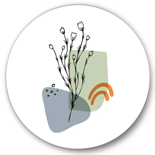 Designart - Abstract Flowers On Minimal Shapes II